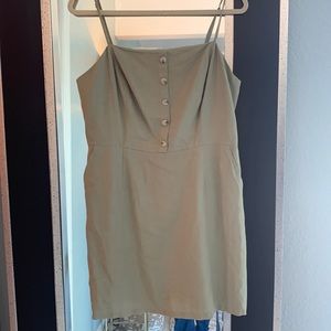 Size large lost in wonder runs small khaki green mini dress